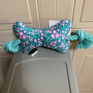 - Brand New Tahari Bone Dog Toy With Rope And Squeaker.